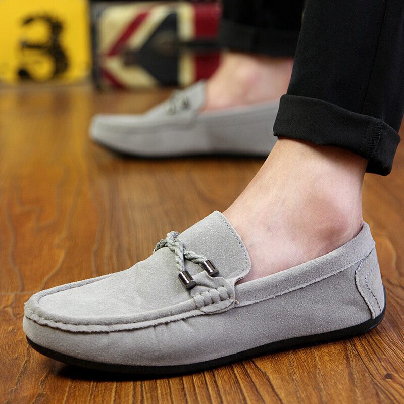 Herre Soft Soled Driving Canvas Slip On Casual Loafers Sko