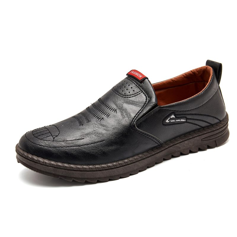 Herremotebrodert Behagelig Myk Såle Slip-on Uformelle Flate Loafers