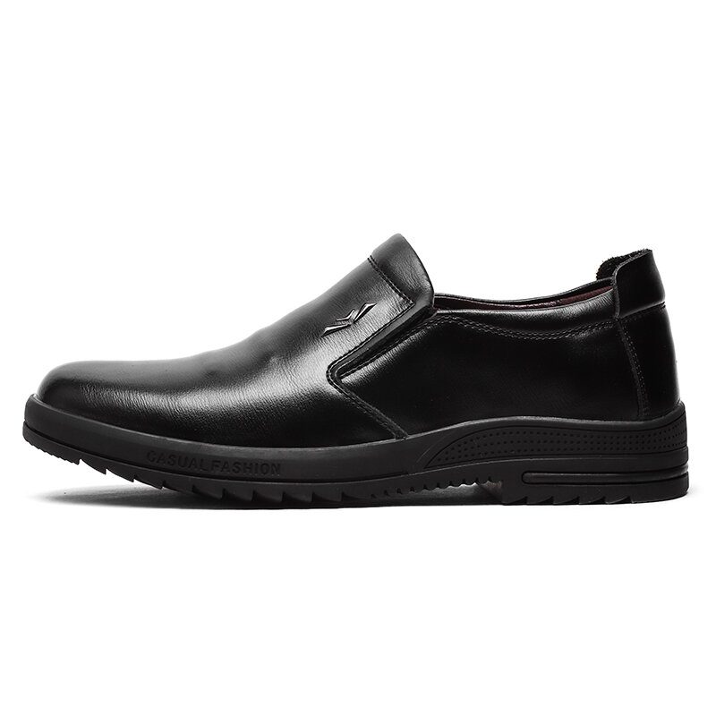 Menn Comfy Ekte Skinn Sklisikre Slip On Business Casual Sko