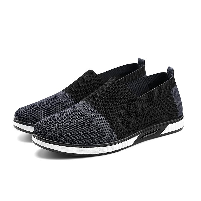 Menn Mesh Casual Sneakers Lettvekt Pustende Sneaker Casual Sportssko Strikket Behagelig Flat