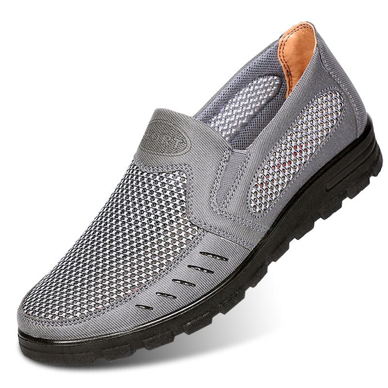 Menn Mesh Pustende Hule Sklisikker Myk Såle Slip-on Fritidssko