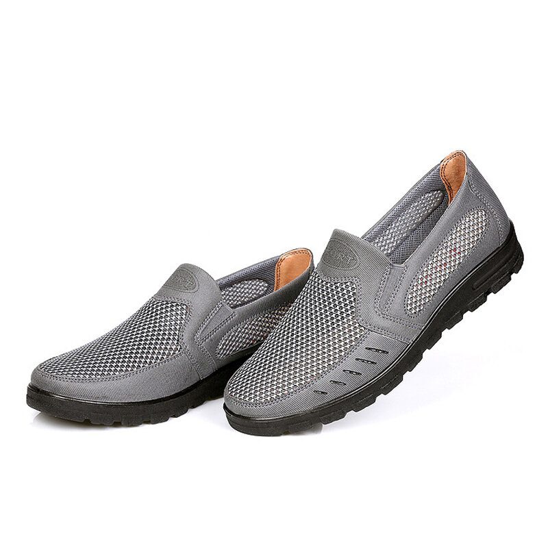 Menn Mesh Pustende Hule Sklisikker Myk Såle Slip-on Fritidssko