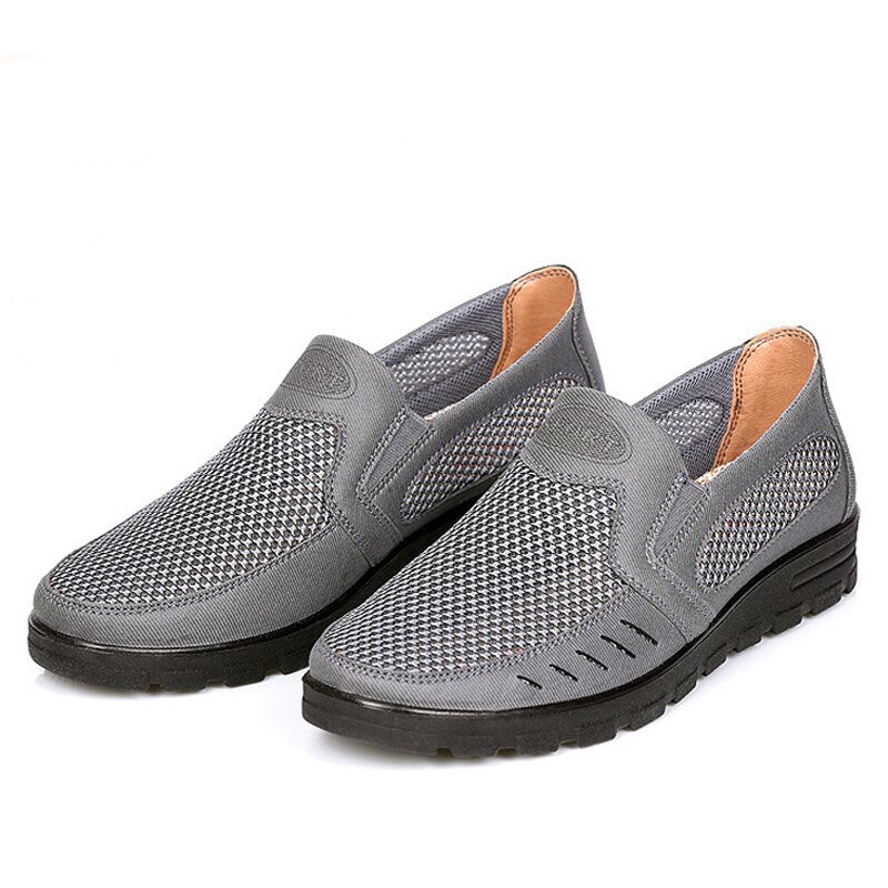 Menn Mesh Pustende Hule Sklisikker Myk Såle Slip-on Fritidssko