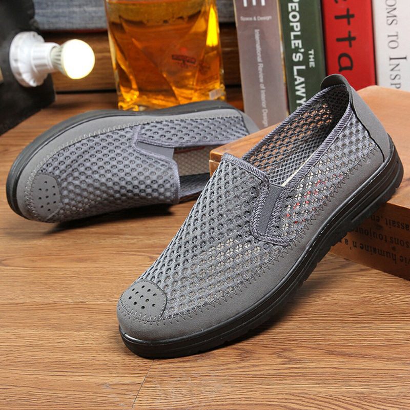 Menn Mesh Pustende Sklisikker Komfortabel Bunn Slip On Old Peking Casual Sko