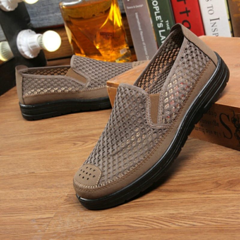 Menn Mesh Pustende Sklisikker Komfortabel Bunn Slip On Old Peking Casual Sko