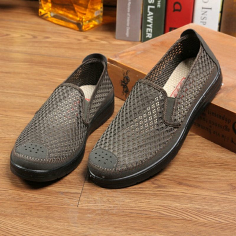 Menn Mesh Pustende Sklisikker Komfortabel Bunn Slip On Old Peking Casual Sko