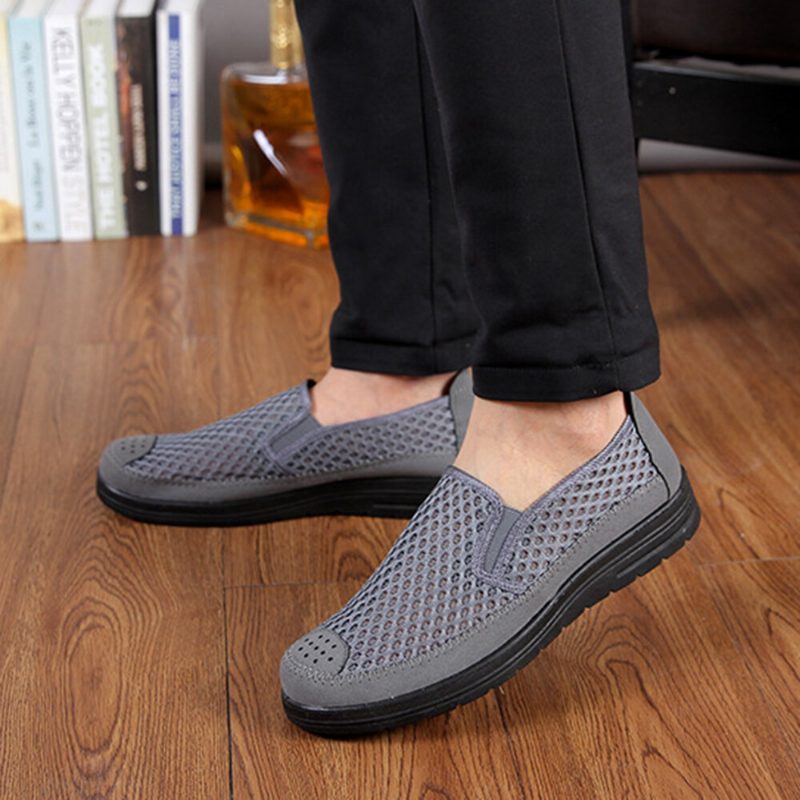 Menn Mesh Pustende Sklisikker Komfortabel Bunn Slip On Old Peking Casual Sko