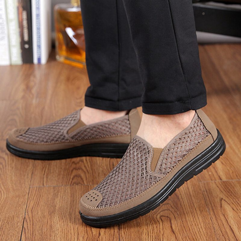 Menn Mesh Pustende Sklisikker Komfortabel Bunn Slip On Old Peking Casual Sko