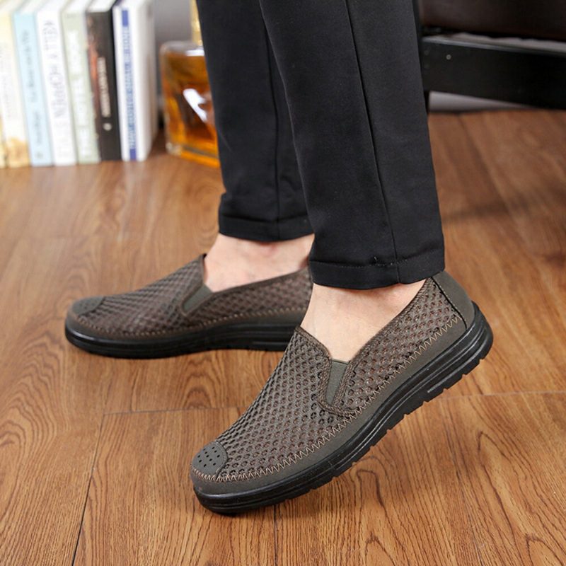 Menn Mesh Pustende Sklisikker Komfortabel Bunn Slip On Old Peking Casual Sko