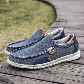 Menn Old Peking Stilig Slip On Rund Toe Casual Canvas Sko