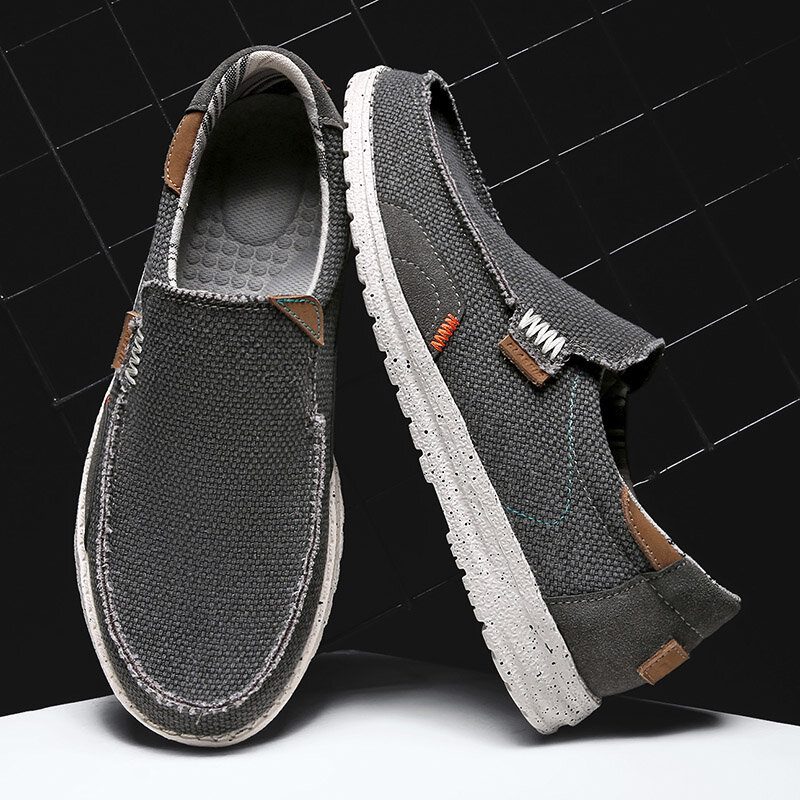 Menn Old Peking Stilig Slip On Rund Toe Casual Canvas Sko