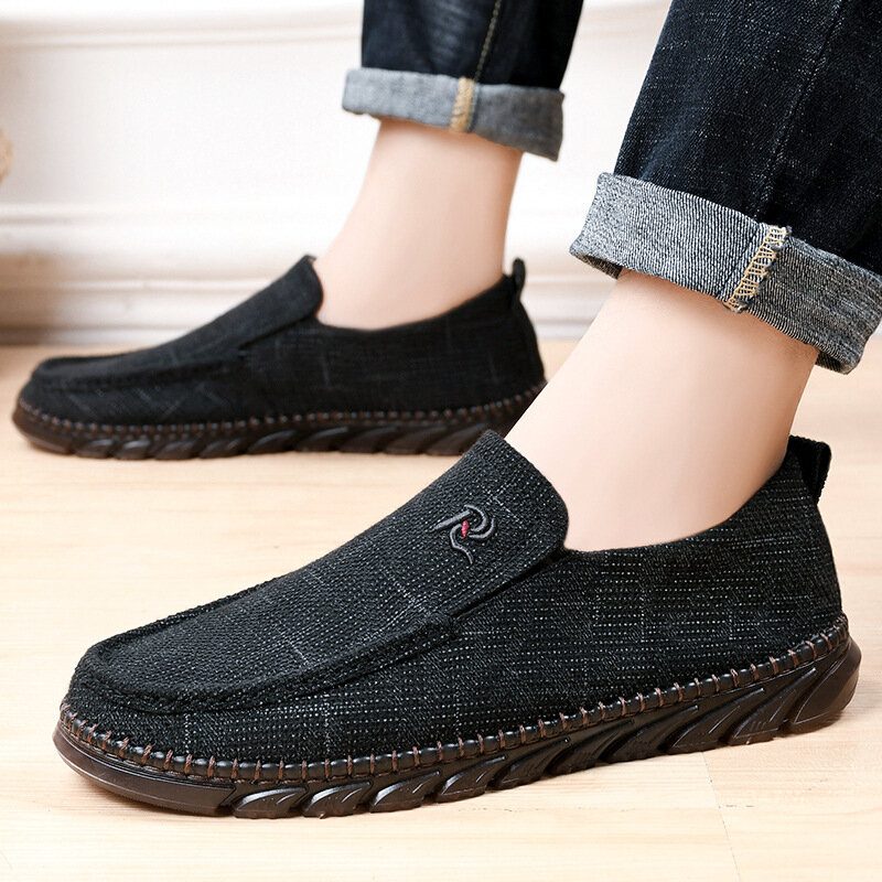 Menn Old Peking Style Klut Håndsøm Slip On Casual Sko