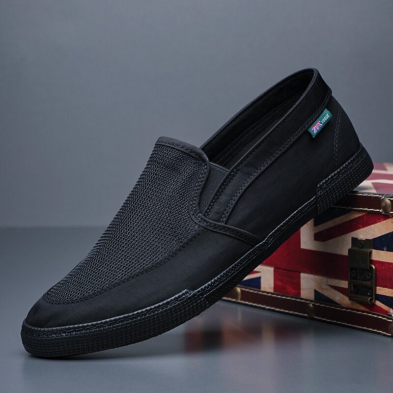 Menn Pustende Issilke Sklisikker Behagelig Myk Såle Slip On Solid Casual Court-sko