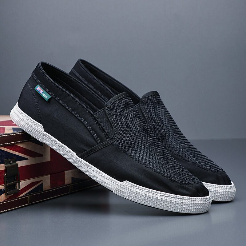 Menn Pustende Issilke Sklisikker Behagelig Myk Såle Slip On Solid Casual Court-sko