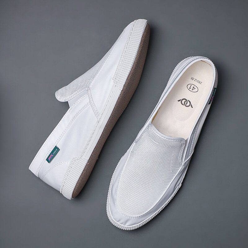 Menn Pustende Issilke Sklisikker Behagelig Myk Såle Slip On Solid Casual Court-sko