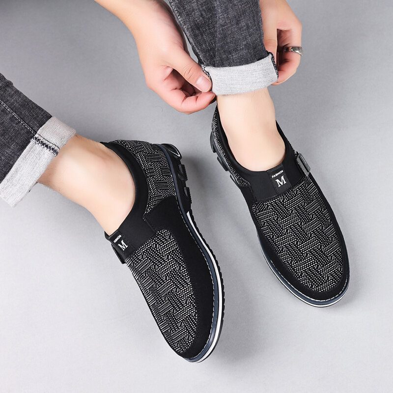 Menn Pustende Sklisikker Behagelig Myk Bunn Slip On Casual Business Loafers Sko