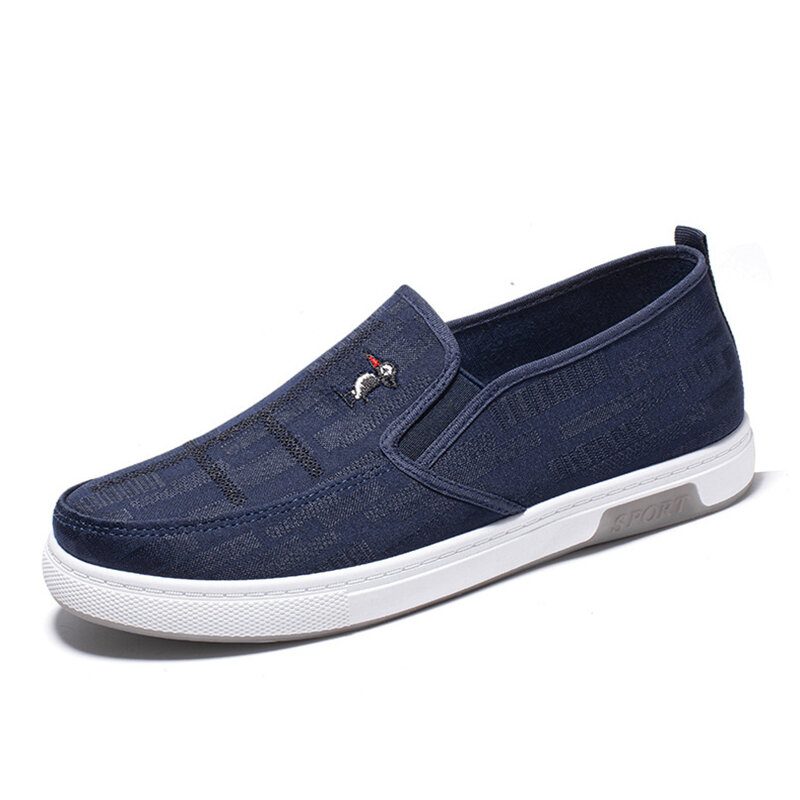 Menn Pustende Sklisikker Komfortabel Slip On Old Peking Casual Cloth Court-sko