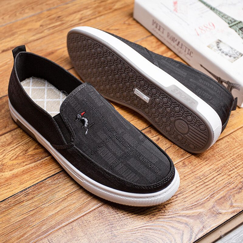 Menn Pustende Sklisikker Komfortabel Slip On Old Peking Casual Cloth Court-sko