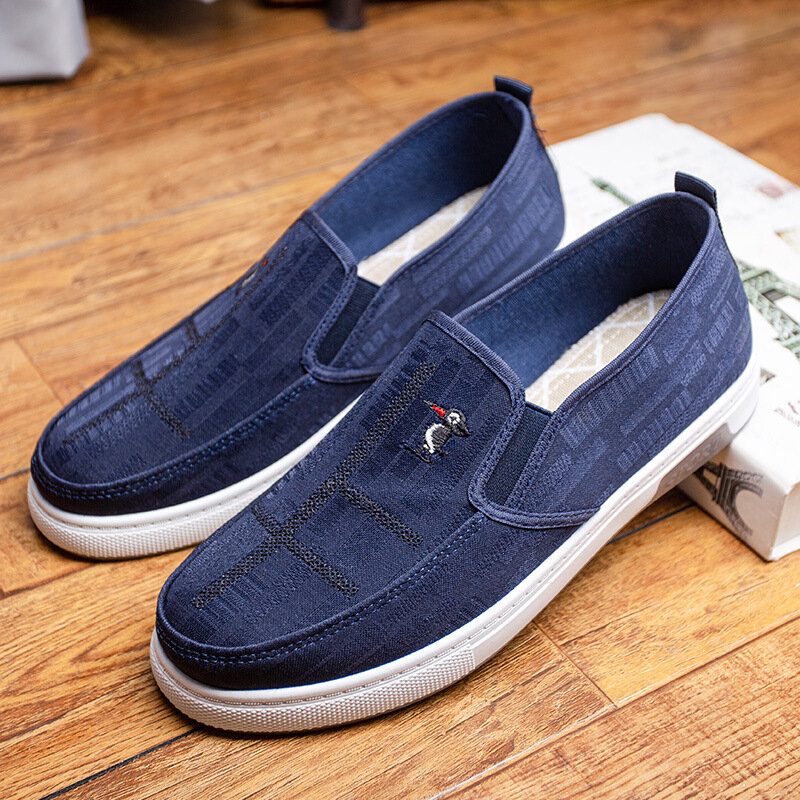 Menn Pustende Sklisikker Komfortabel Slip On Old Peking Casual Cloth Court-sko