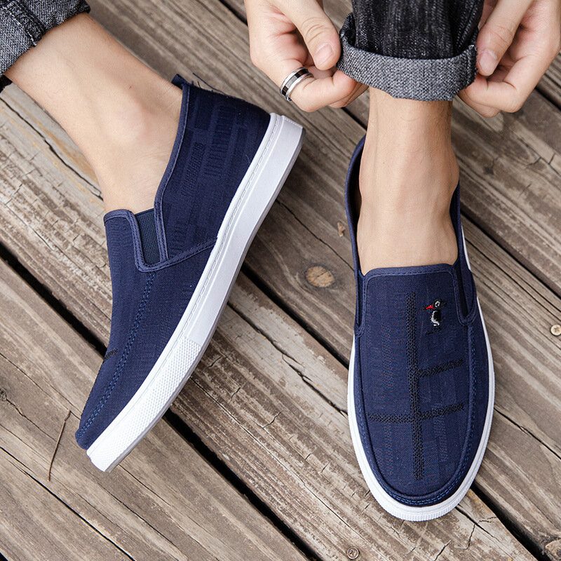 Menn Pustende Sklisikker Komfortabel Slip On Old Peking Casual Cloth Court-sko