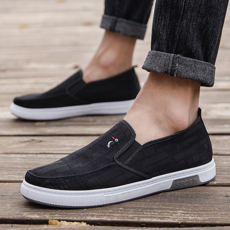 Menn Pustende Sklisikker Komfortabel Slip On Old Peking Casual Cloth Court-sko