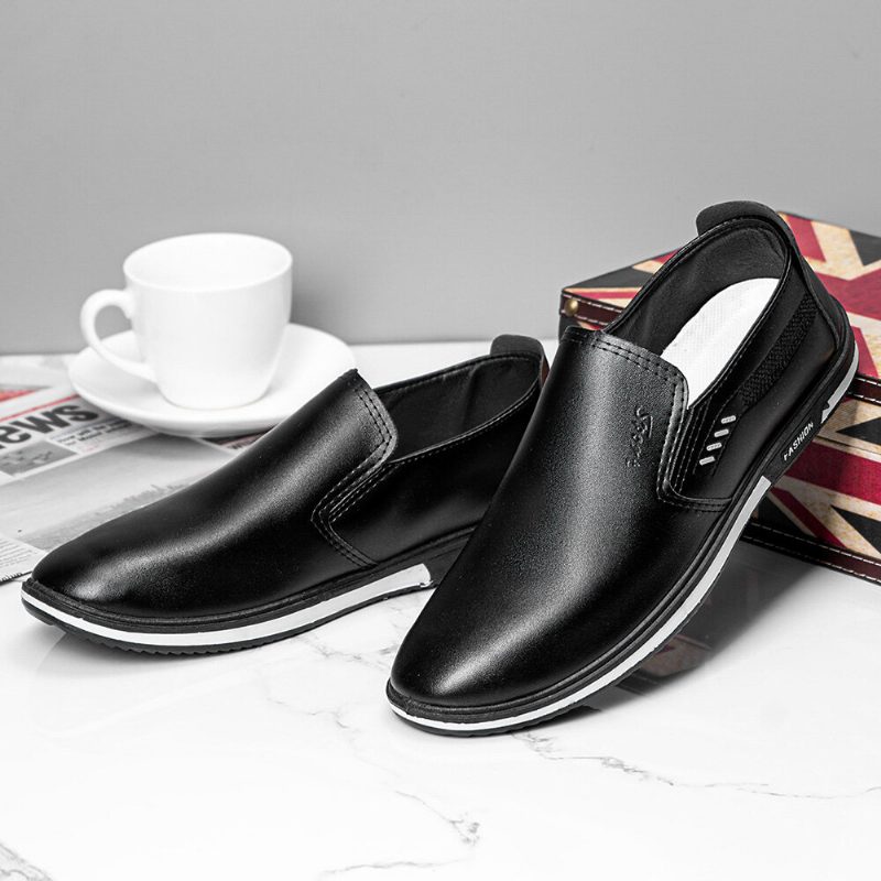 Menn Pustende Slip On Pu Leather Loafers Casual Business Sko