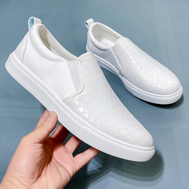 Menn Pustende Vintage Vev Myk Bunn Slip On Comfy Casual Court Sko