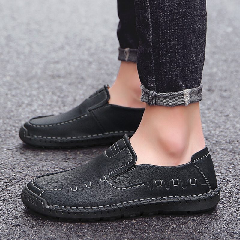 Sklisikker Utendørs Loafers For Menn Håndsydde Loafers