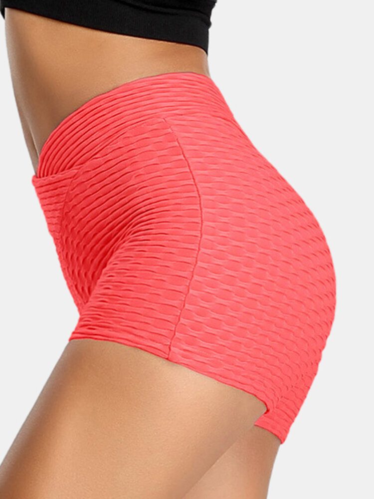 Dame Ensfarge V-midje Elastisk Sports Yoga Shorts