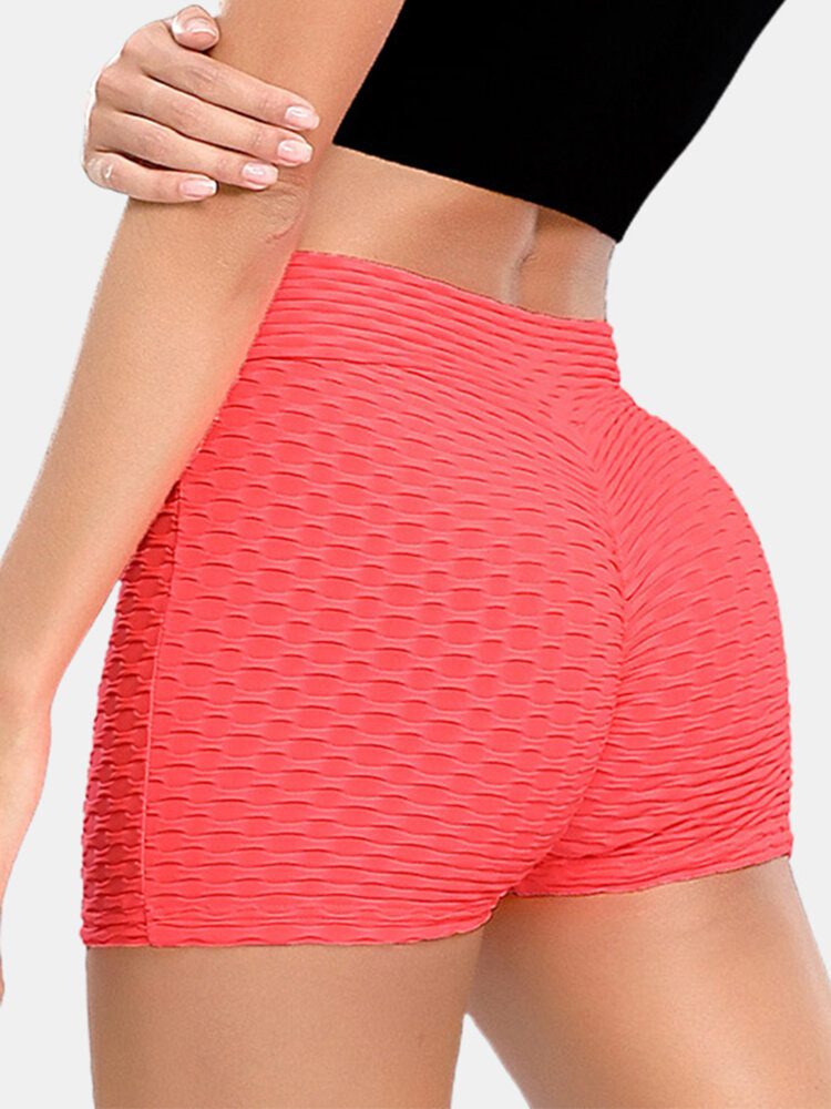 Dame Ensfarge V-midje Elastisk Sports Yoga Shorts