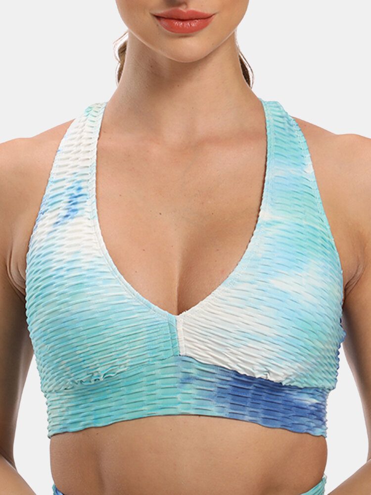 Dame Tie-dye Wireless Jacquard Sports Yoga Bh