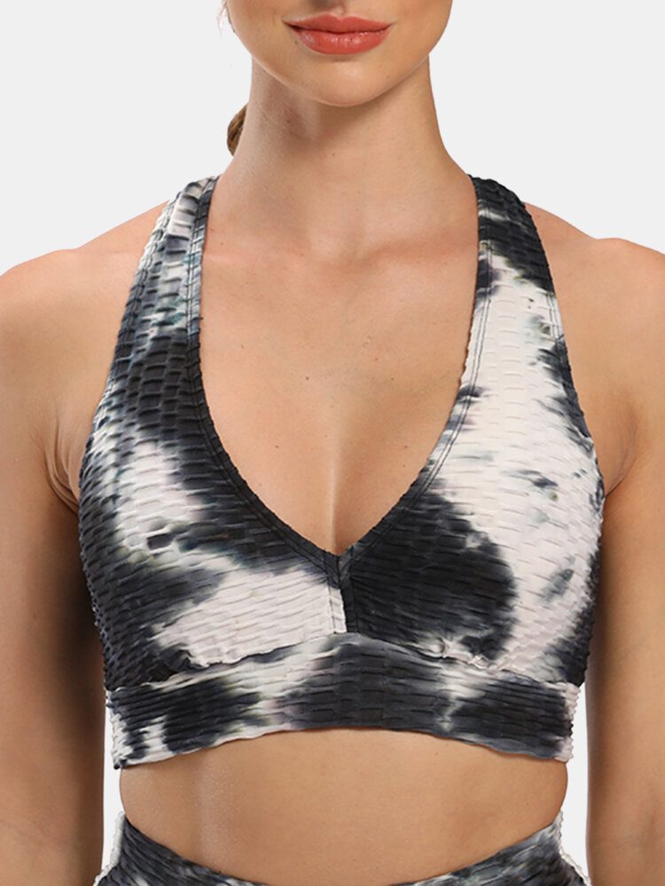 Dame Tie-dye Wireless Jacquard Sports Yoga Bh