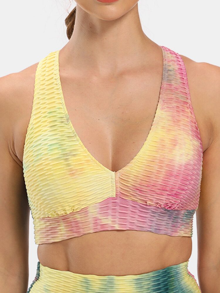 Dame Tie-dye Wireless Jacquard Sports Yoga Bh