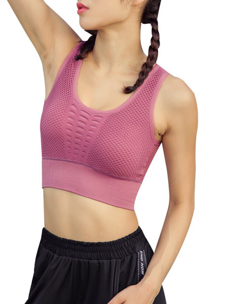 Dame Uformelle Hollow Solid Color Sport Tank Bh