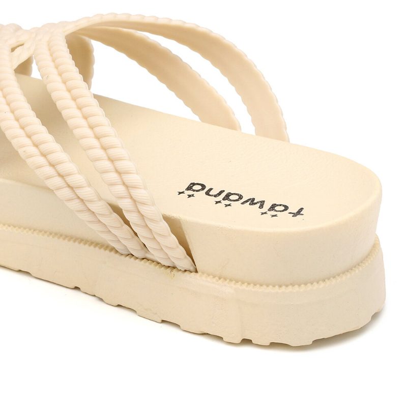 Dame Ensfarget Cross Band Home Flats Sandaler