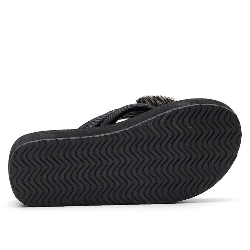 Kvinner Bowknot Dekor Comfy Myk Flate Platform Slides Tøfler