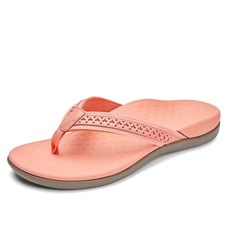 Kvinners Sommer Flate Hollow Carved Decoration Brief Flip-flops Tøfler