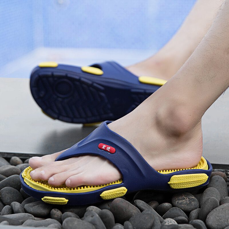 Menn Massasje Flip Flop Casual Myke Strandtøfler