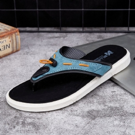 Menn Utendørs Strand Slip On Denim Stoff Casual Flip Flop Tøfler