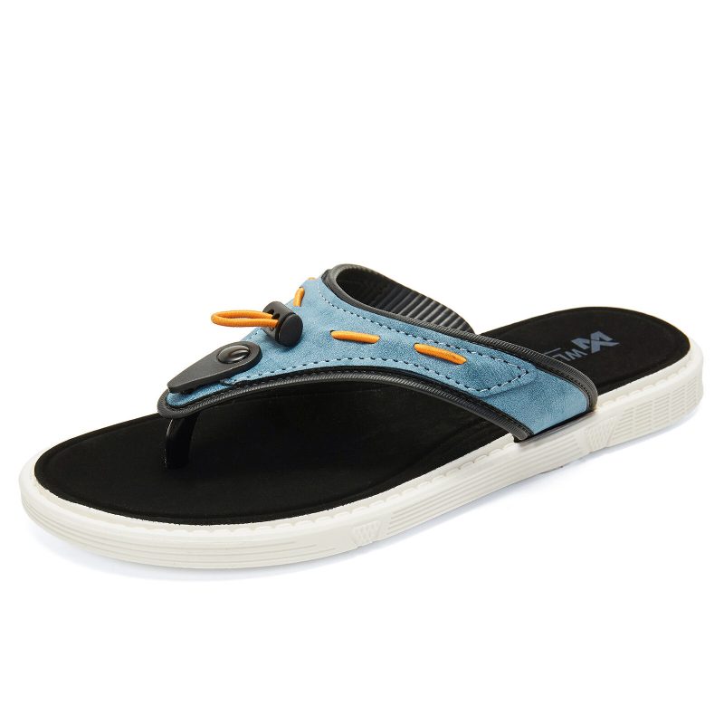 Menn Utendørs Strand Slip On Denim Stoff Casual Flip Flop Tøfler