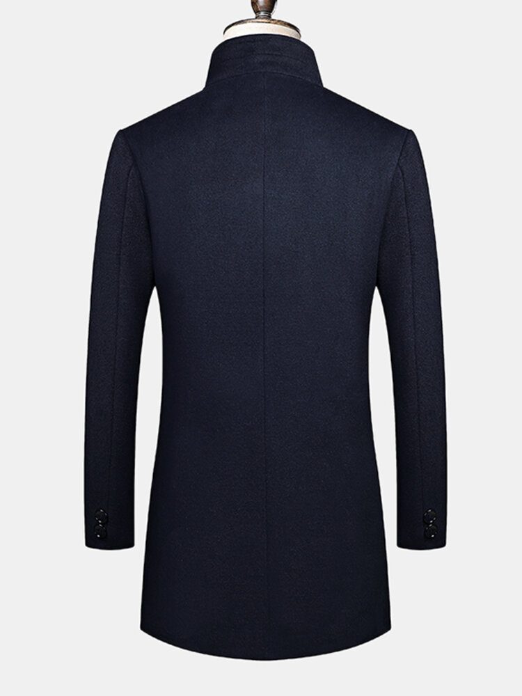 Business Single-breasted Avtagbare Forede Tykke Trenchcoats