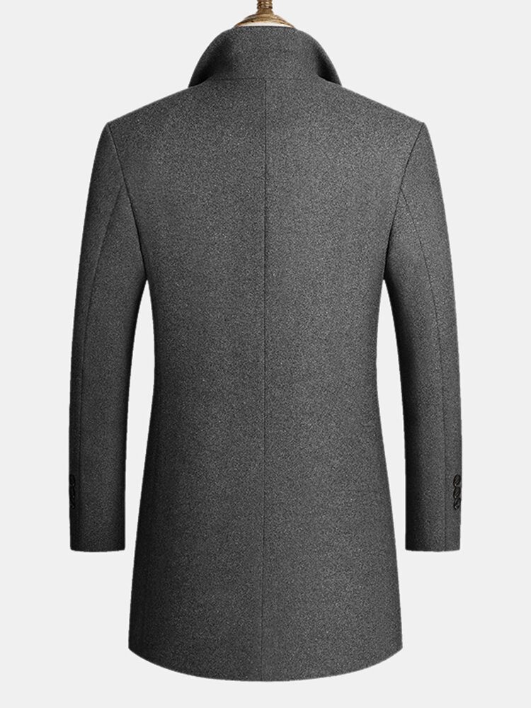 Ullblandinger For Menn Mellomlange Kåper Business Casual Trench Coats I Ull