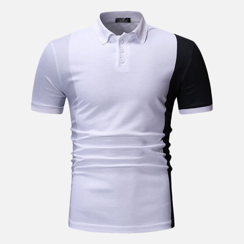 Herre Color Block Muscle Fit Golfskjorte