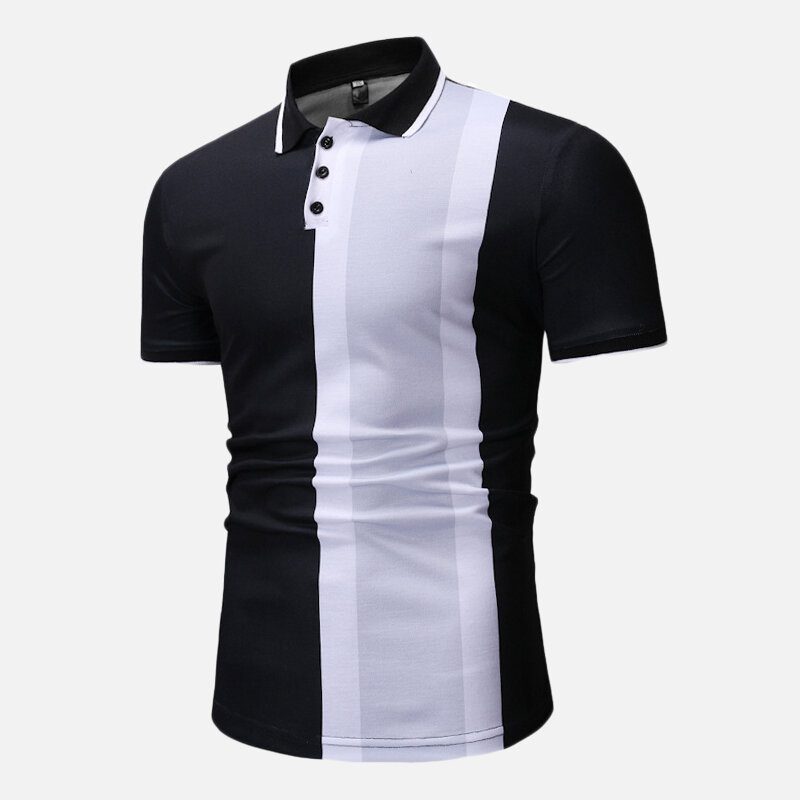 Muscle Fit Color Block Kortermet Vanlig Golfskjorte