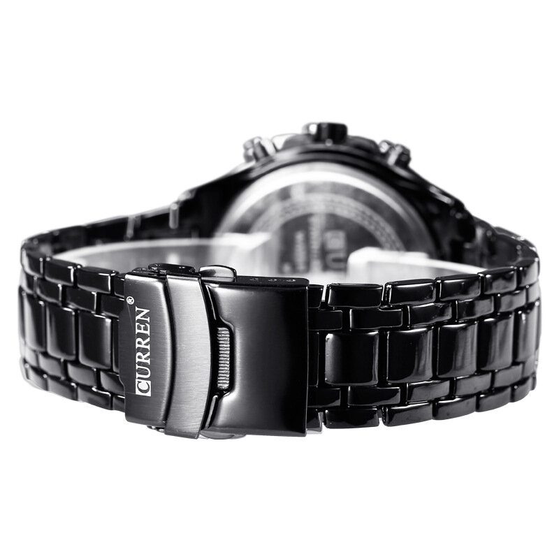 Business Mote Time Display Rustfritt Stål Bånd 3atm Vanntett Menn Armbåndsur Quartz Watch