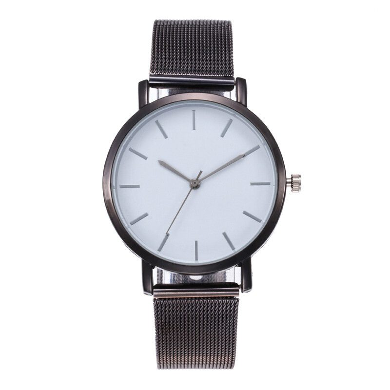 Casual Business Dame Watch Full Legering Case Mesh Band No Number Dial Quartz Watch