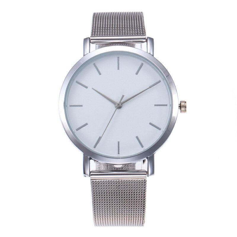 Casual Business Dame Watch Full Legering Case Mesh Band No Number Dial Quartz Watch