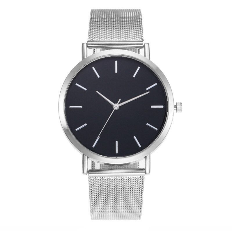 Casual Business Dame Watch Full Legering Case Mesh Band No Number Dial Quartz Watch