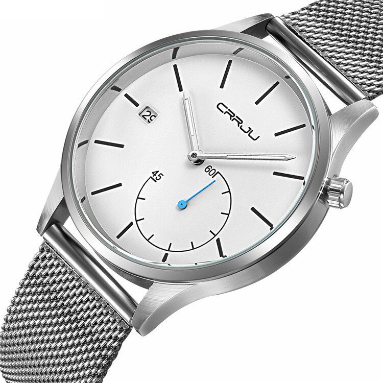 Casual Calendar Lærrem Working-dials Herre Armbåndsur Quartz Watch