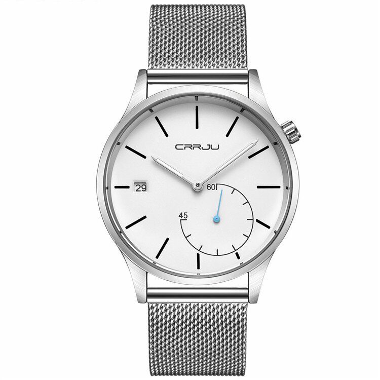 Casual Calendar Lærrem Working-dials Herre Armbåndsur Quartz Watch